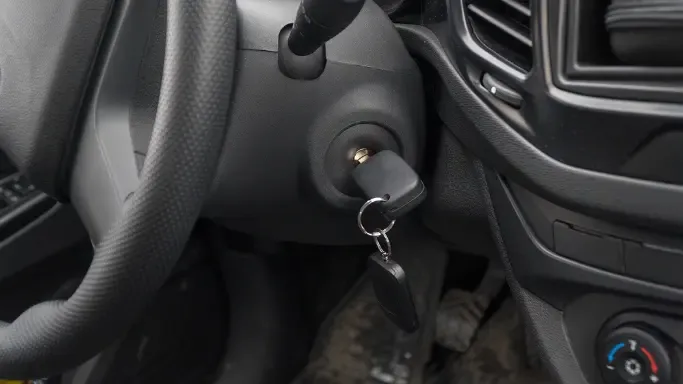car key in ignition