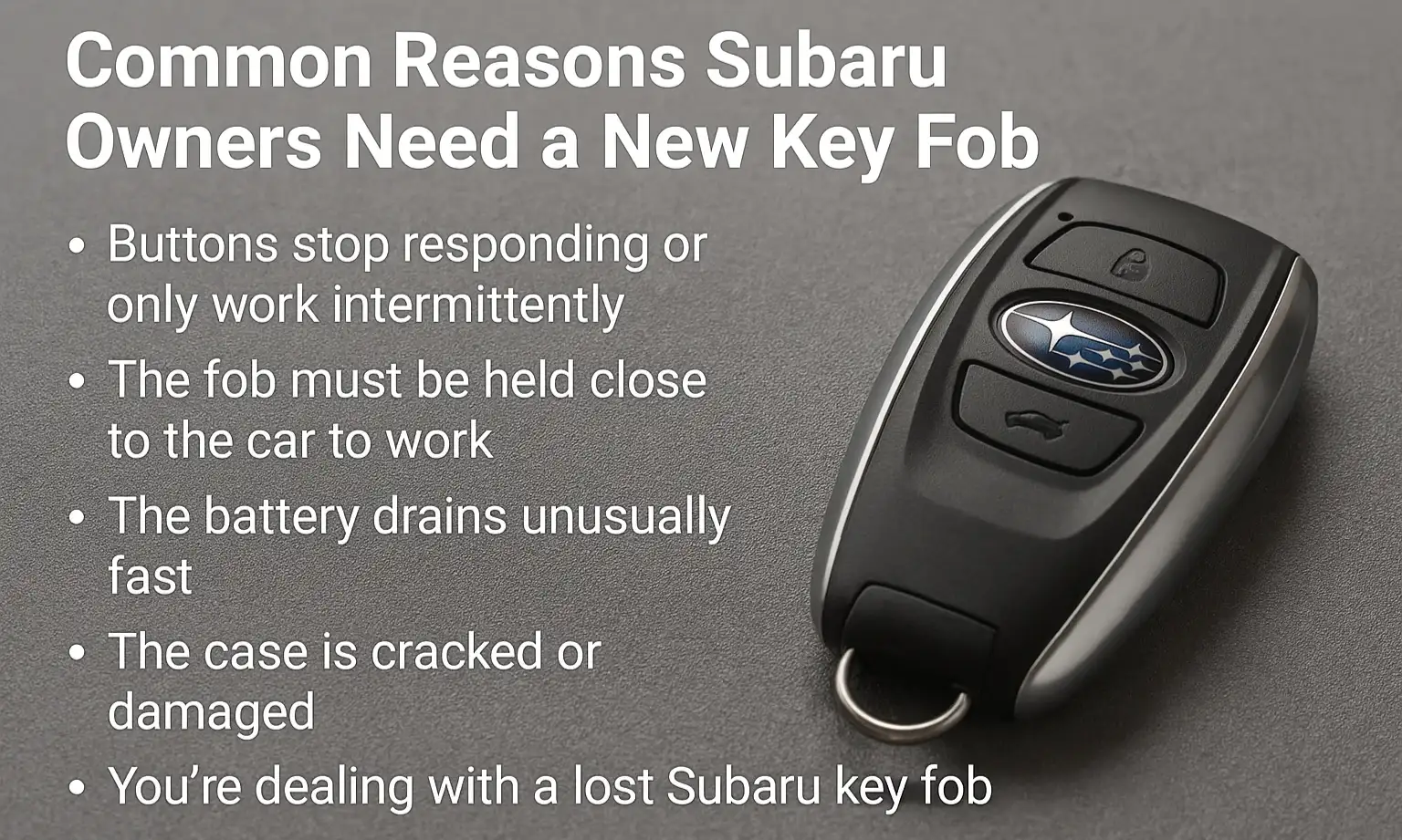 Common Reasons Subaru Owners Need a New Key Fob