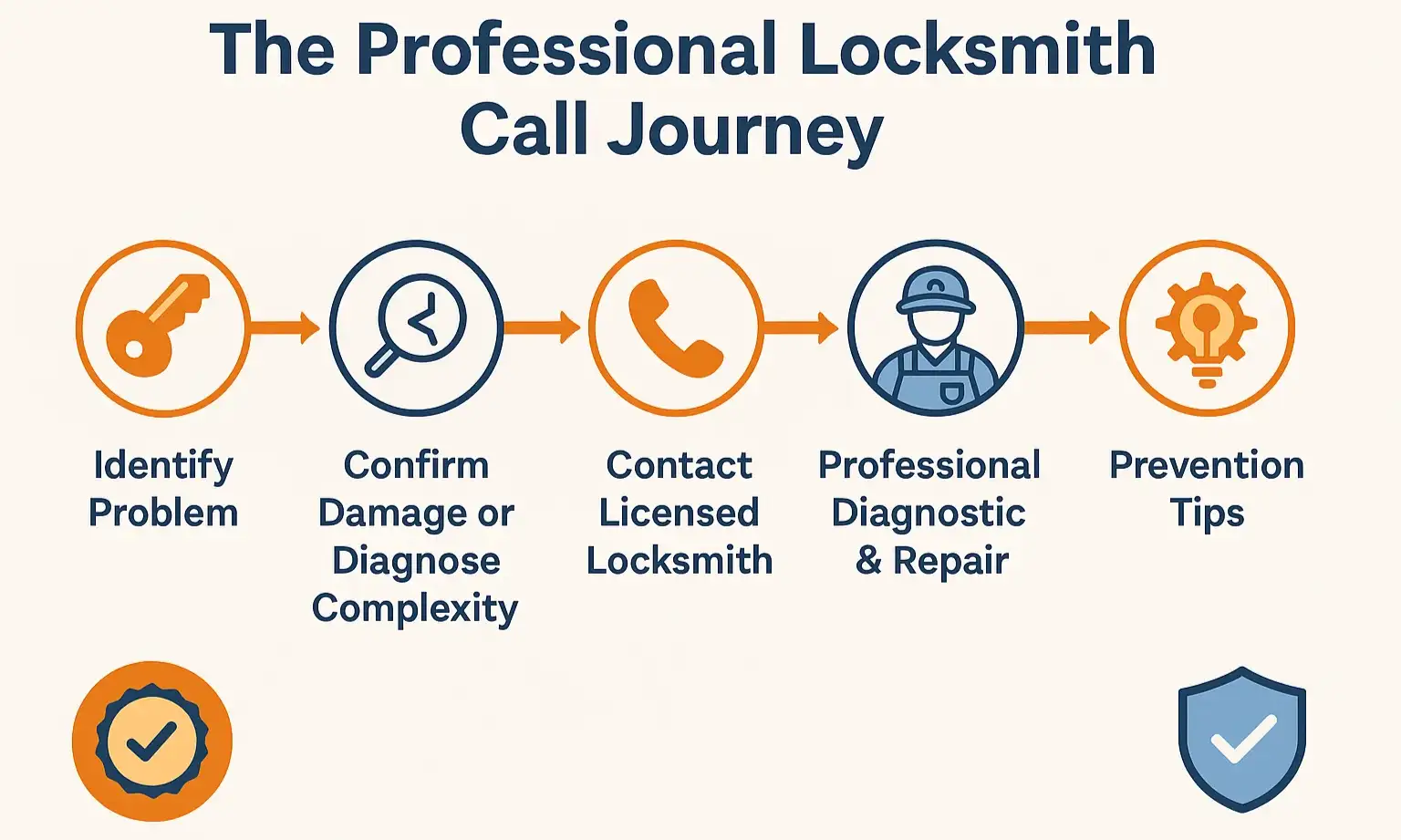 Professional Locksmith Call Journey: Your trusted path from diagnosis to resolution, ensuring efficient and expert lock repair.