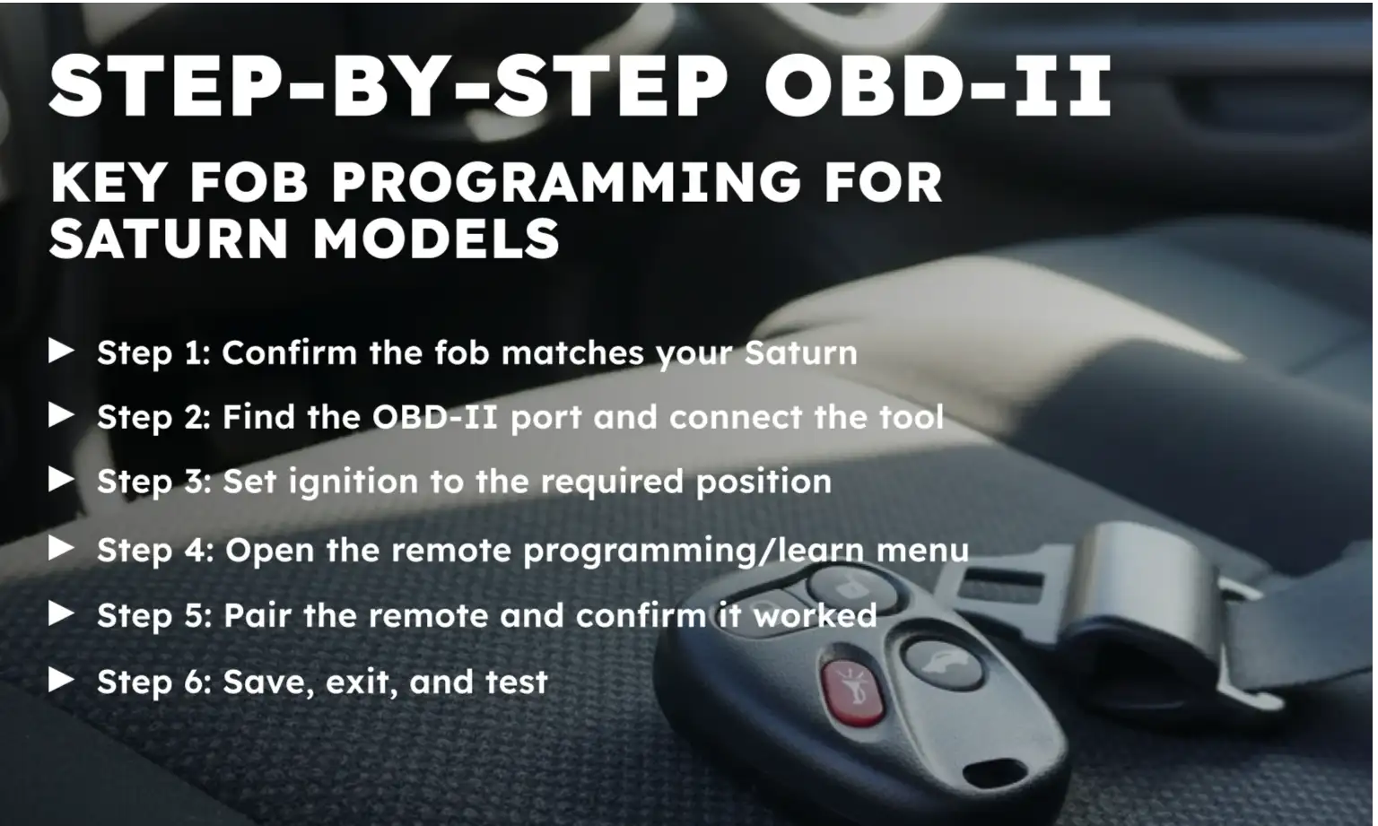 Step-by-Step OBD-II Key Fob Programming for Saturn Models