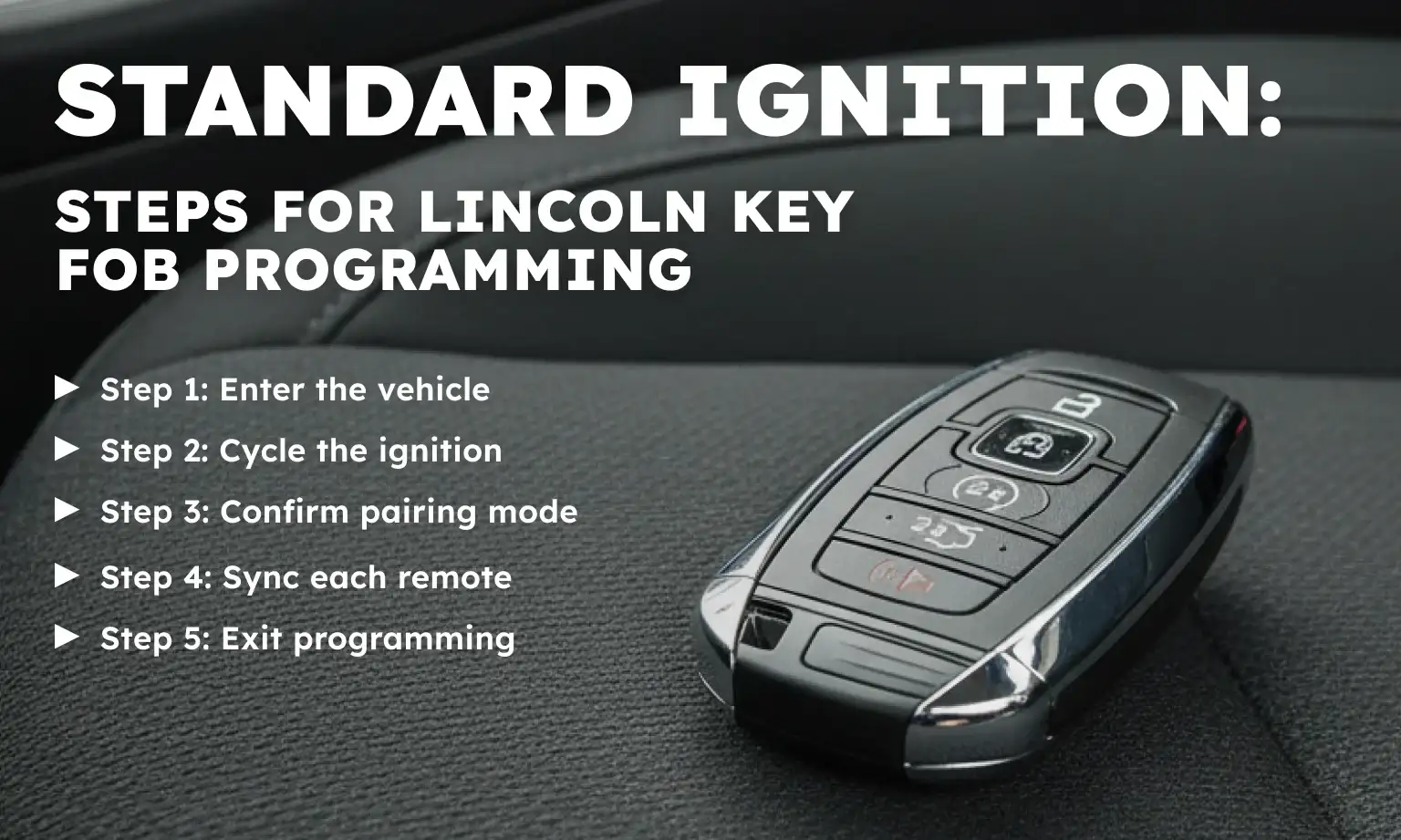 Standard Ignition: Steps for Lincoln Key Fob Programming