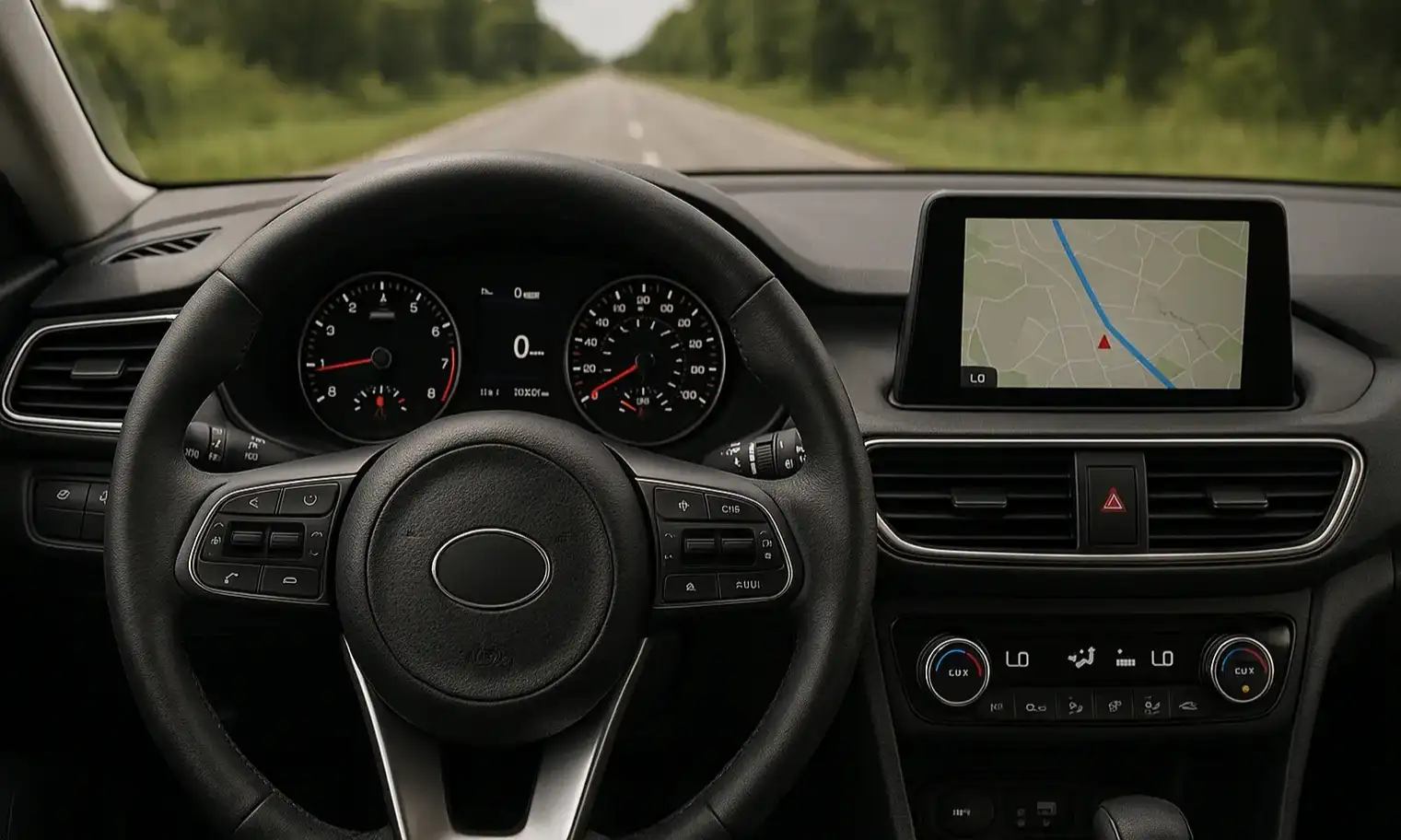 Car With a Key Symbol on the Dashboard