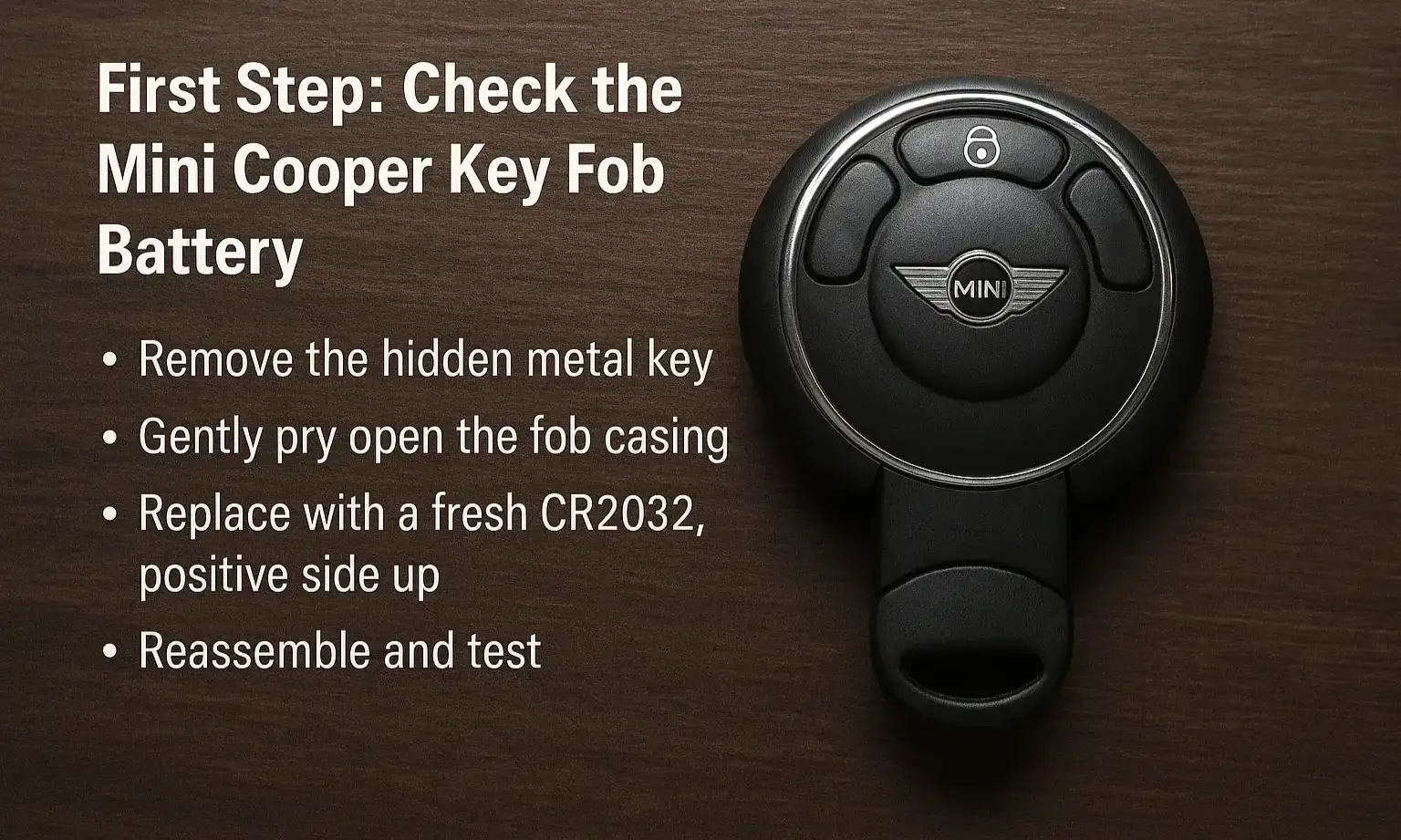 Check the Mini Cooper Key Fob Battery