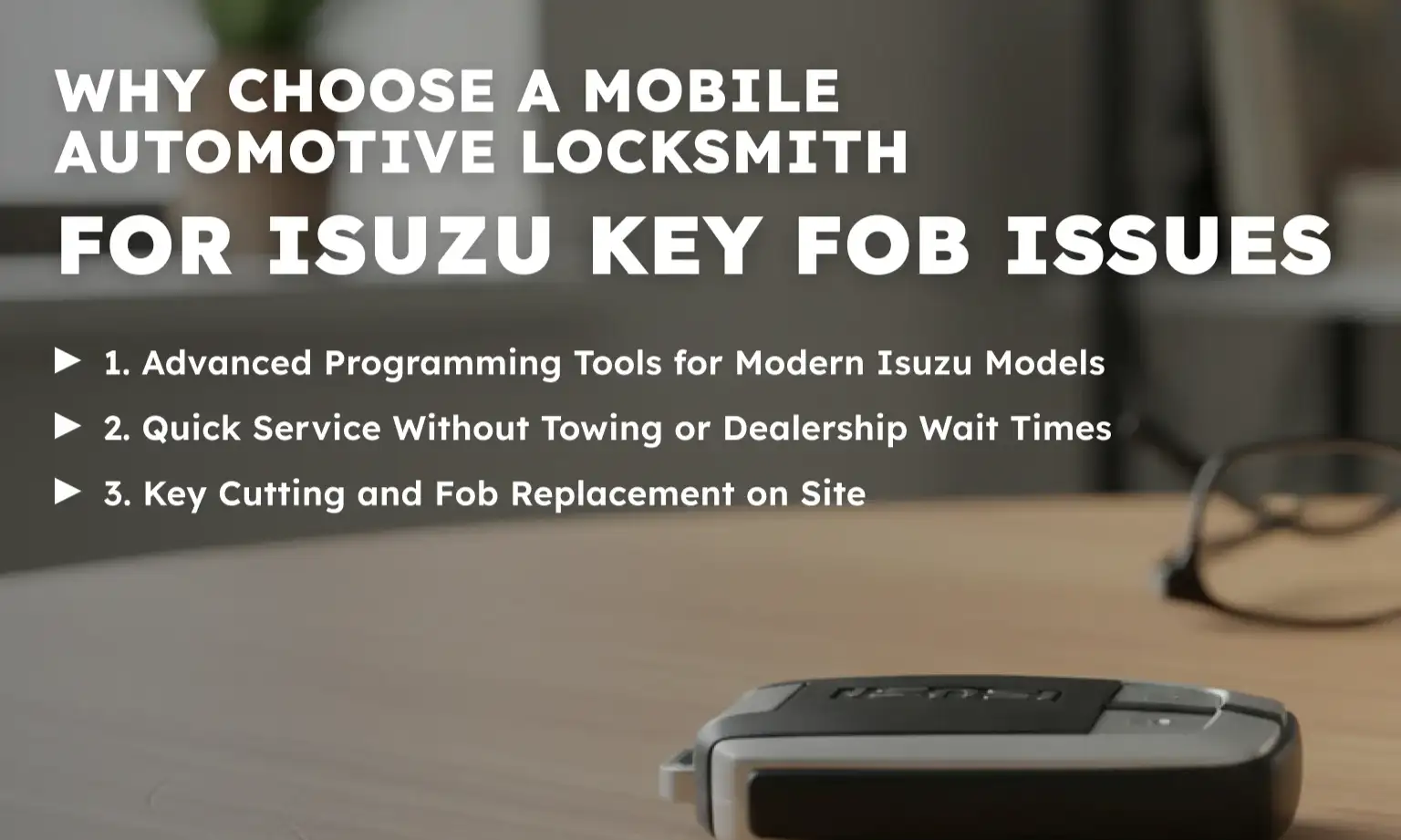 Why Choose a Mobile Automotive Locksmith for Isuzu Key Fob Issues