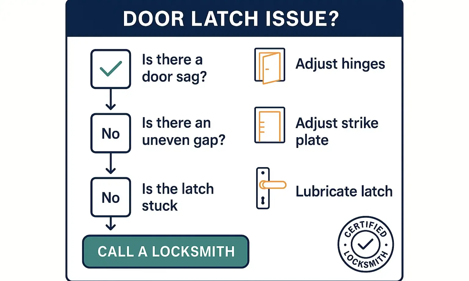 Guide showing when DIY lock repair is risky and when to call a professional locksmith.