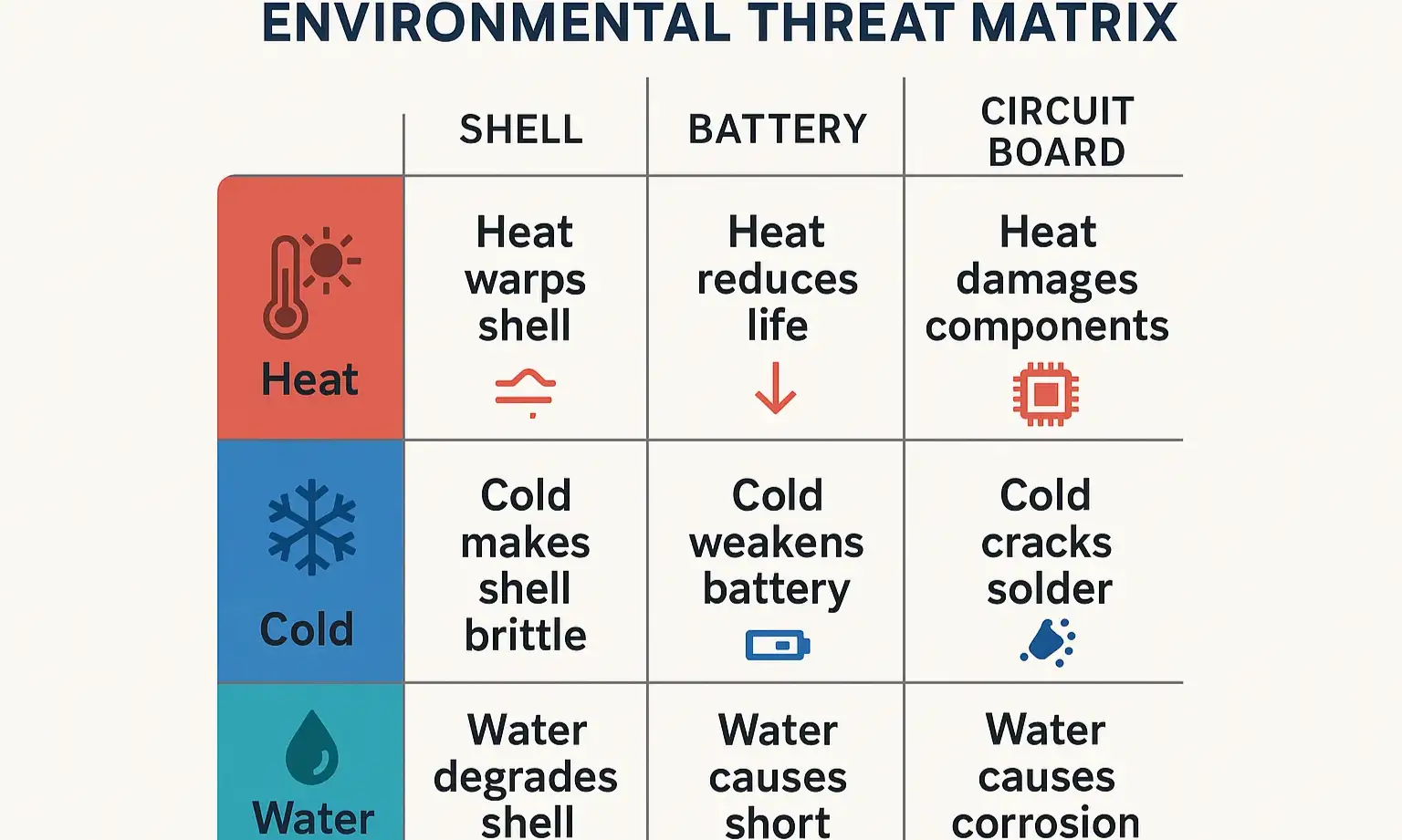 A breakdown of a smart key's three main parts: the outer shell, the internal circuit board, and the battery.