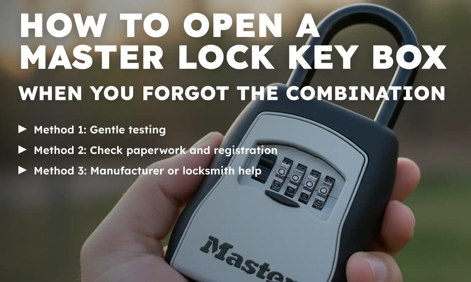 How to Open a Master Lock Key Box When You Forgot the Combination