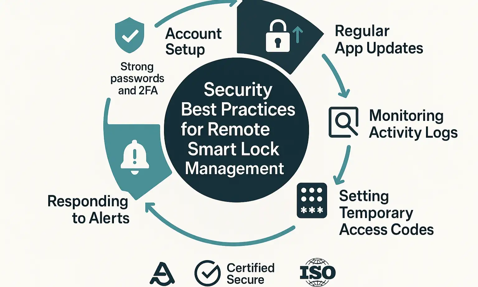 5-point smart lock checklist: connectivity, power source, compatibility, security grade, and manual key backup.