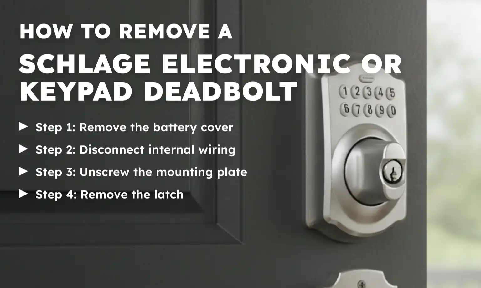 How to Remove a Schlage Electronic or Keypad Deadbolt