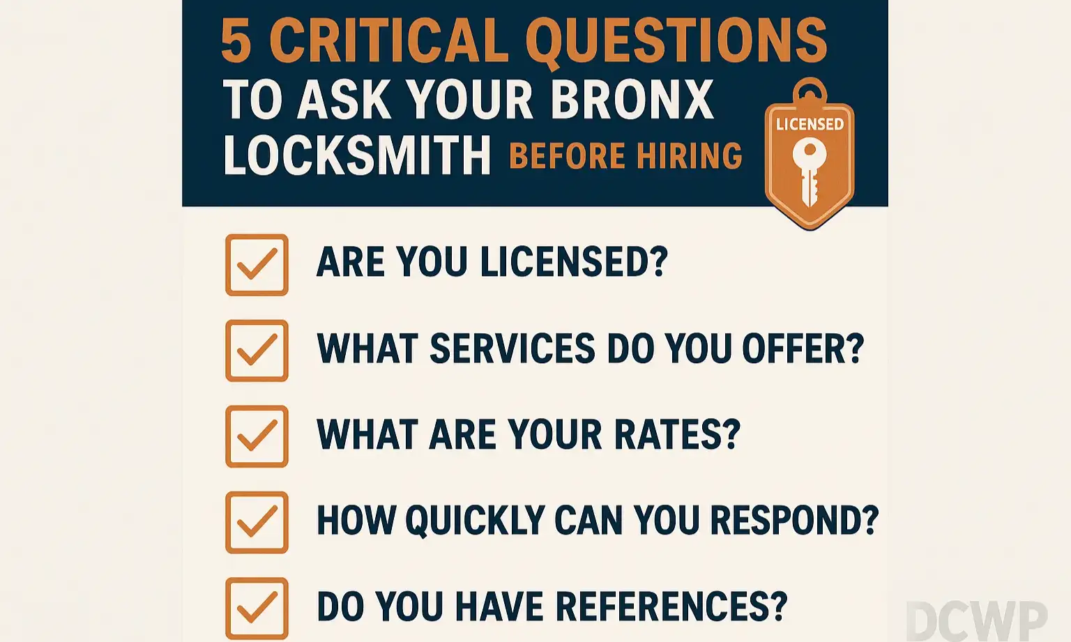 Use these 5 questions to vet locksmiths on the phone, empowering you to avoid scams and hire with confidence.