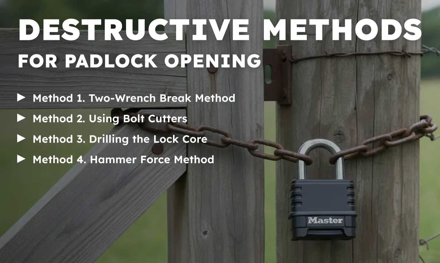 Destructive Methods for Padlock Opening (Last Resort Options)