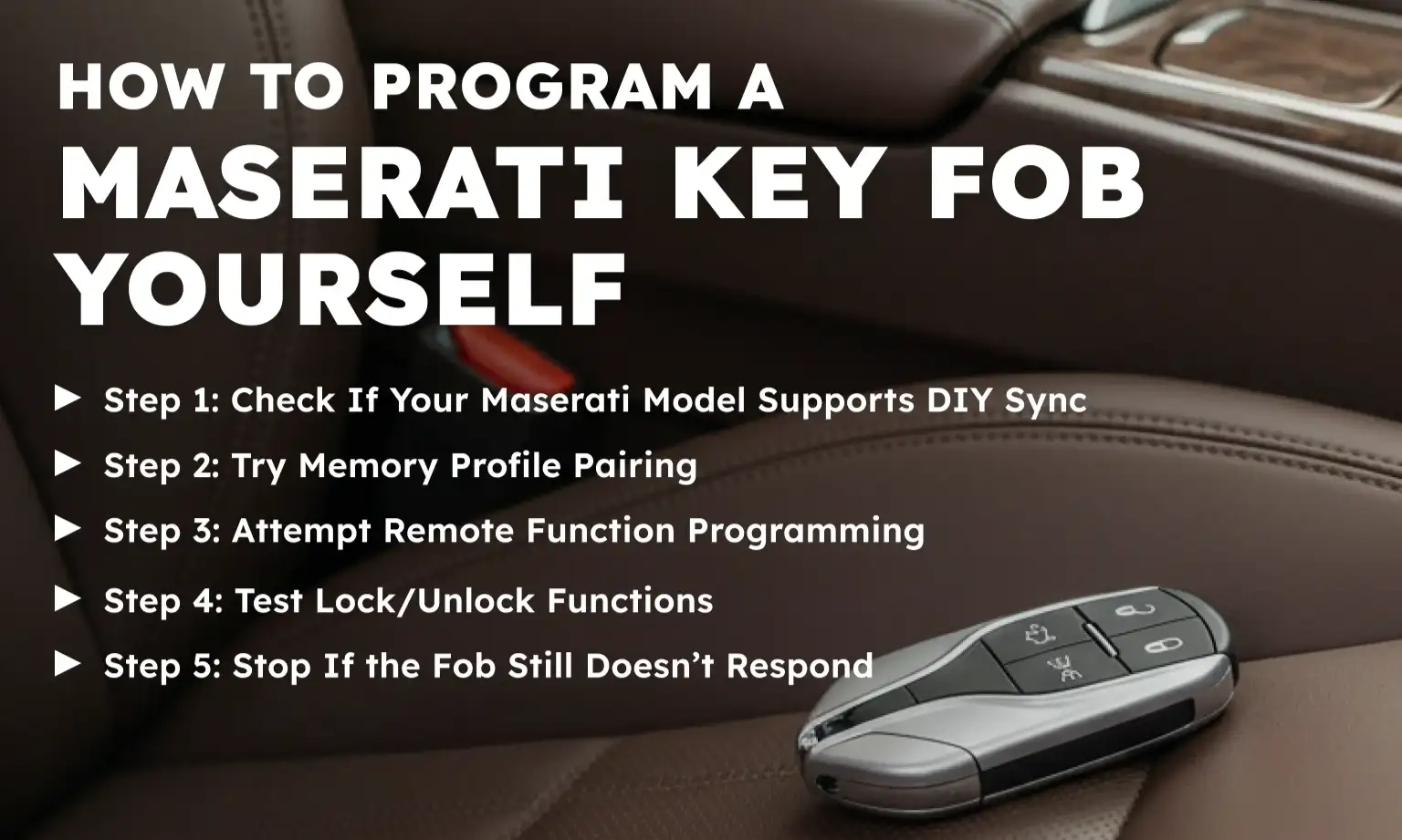 How to Program a Maserati Key Fob Yourself 