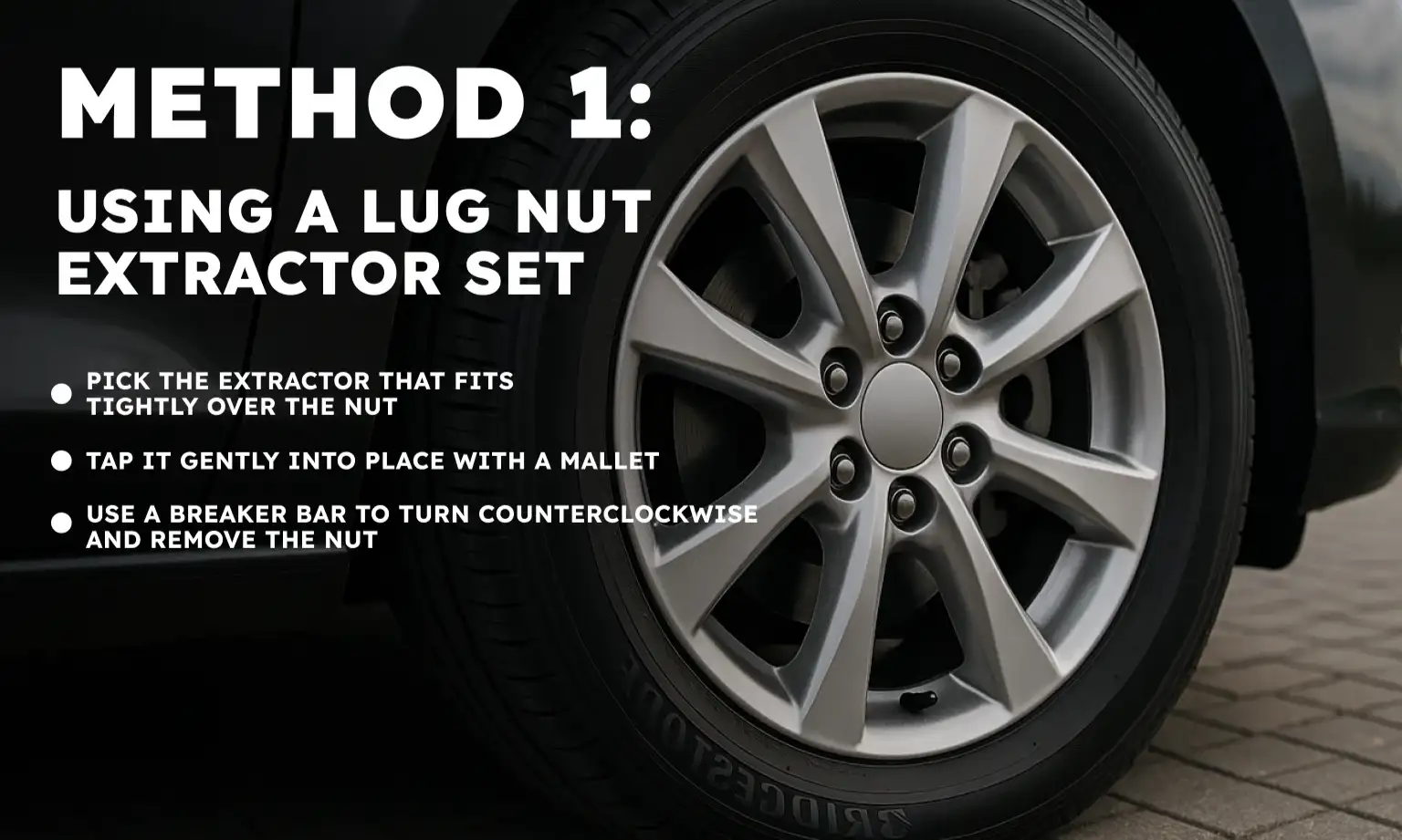 Using a Lug Nut Extractor Set