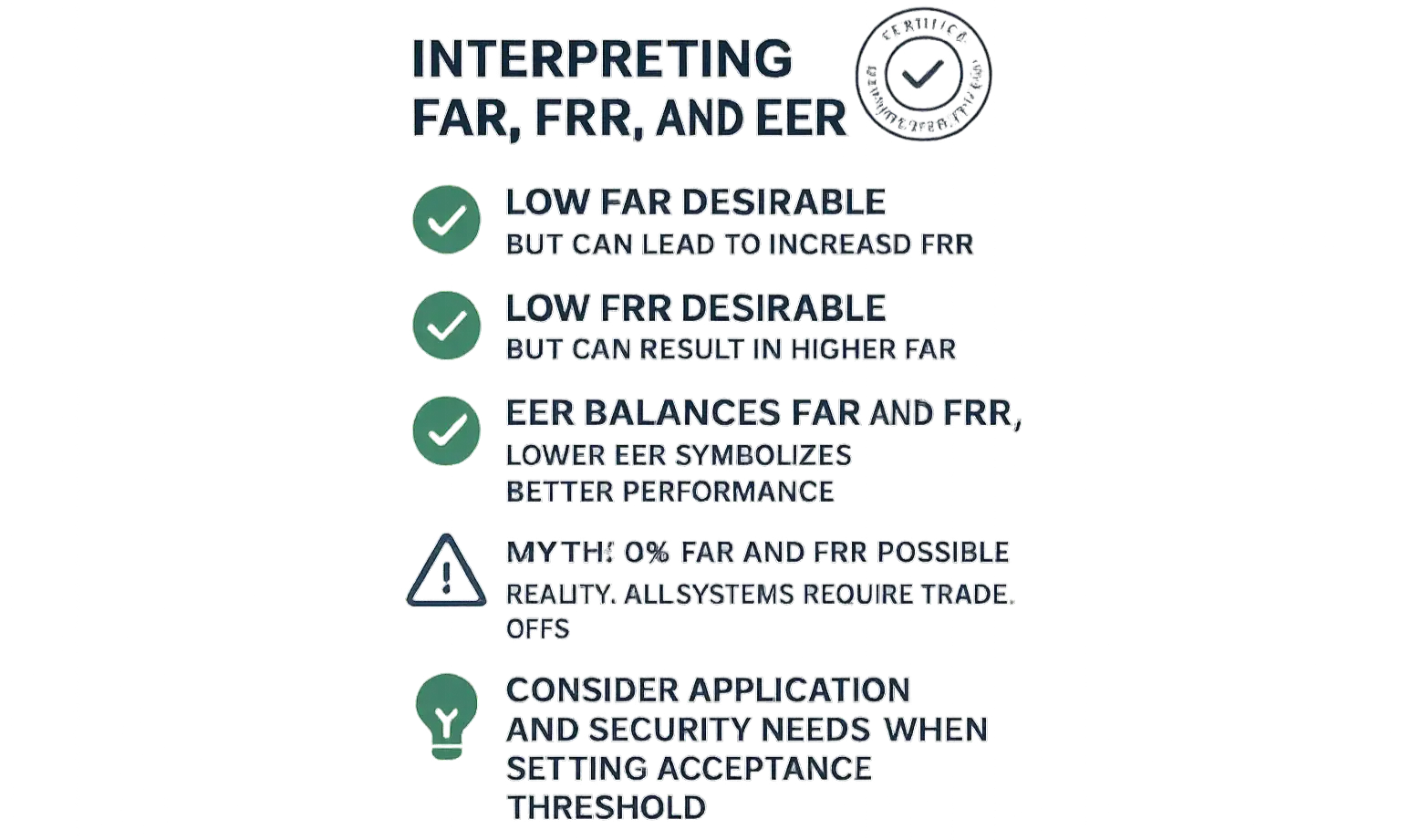 Checklist and myth-busting guide simplifies FAR, FRR, and EER to support confident biometric security decisions.