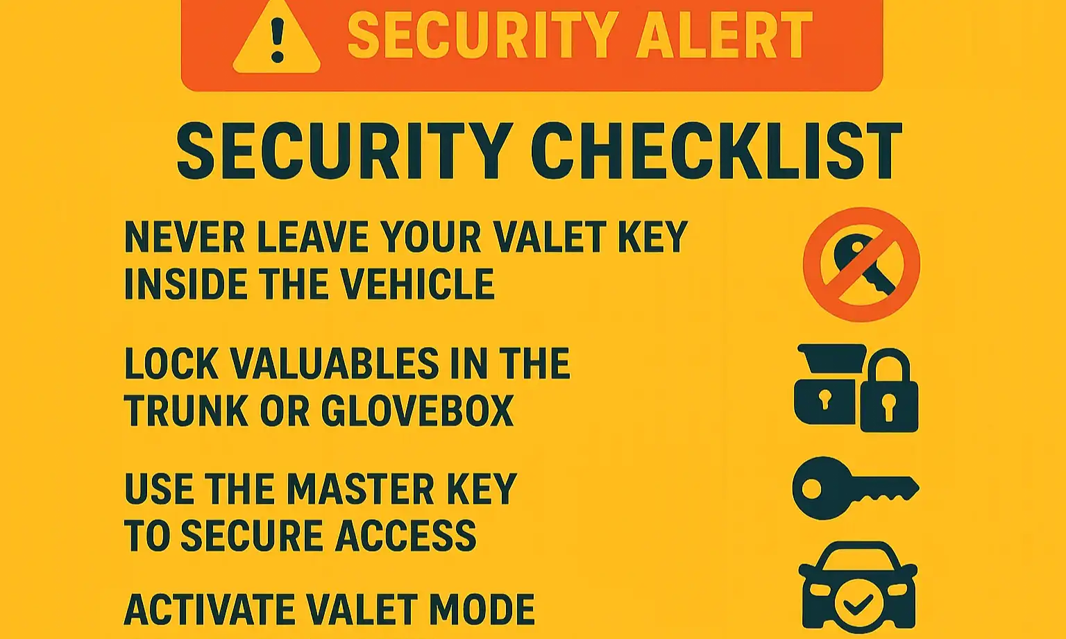 Follow this security checklist to confidently hand your keys to a valet while ensuring your vehicle and valuables remain secure.