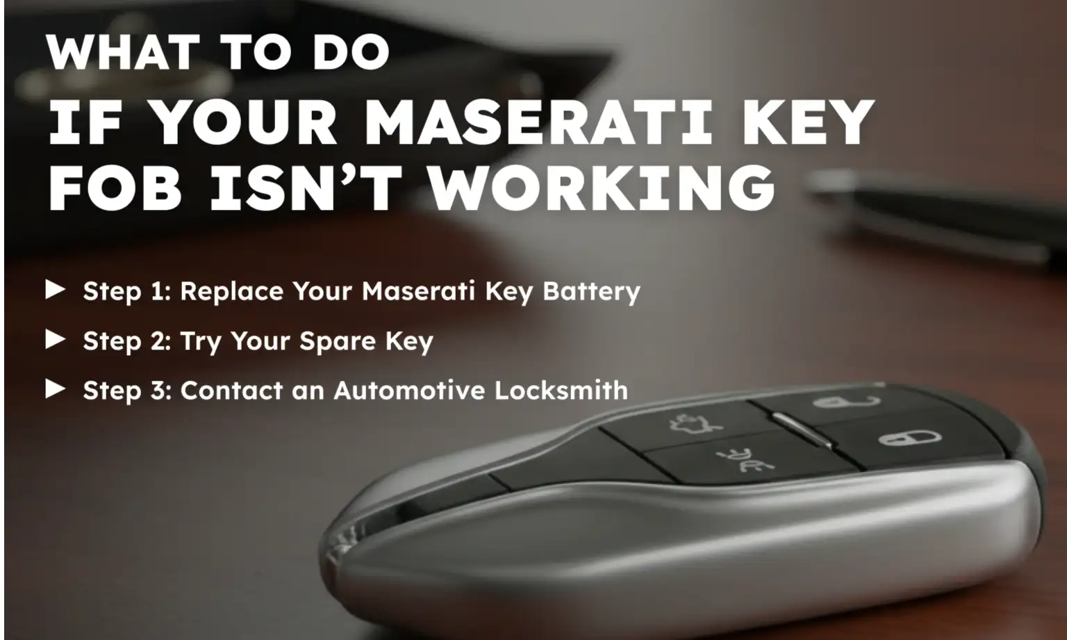 What to Do If Your Maserati Key Fob Isn’t Working
