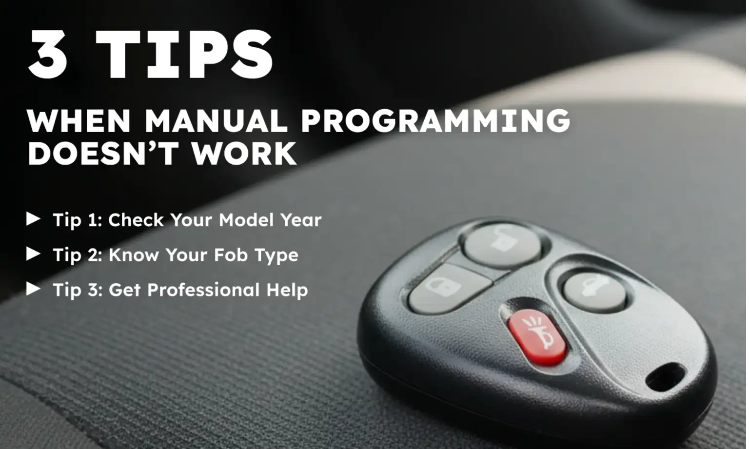 3 Tips When Manual Programming Doesn’t Work