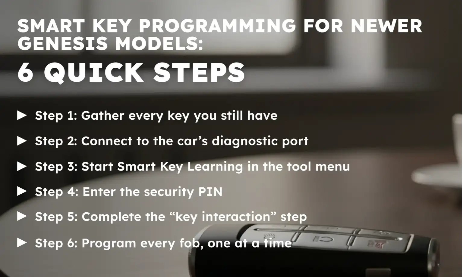 Smart Key Programming for Newer Genesis Models: 6 Quick Steps