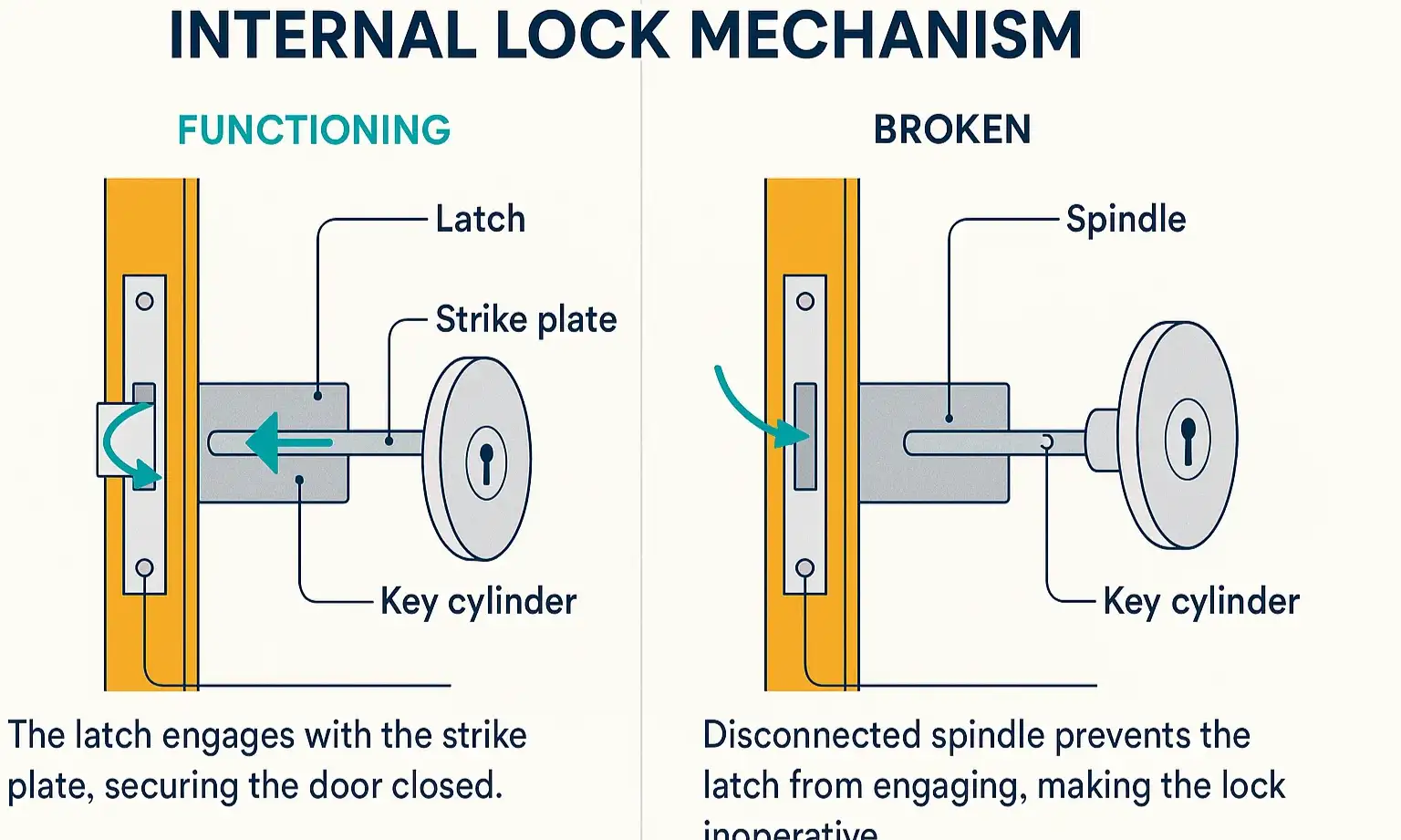 Understanding Your Lock: Visualizing key components and how damage affects function to help you recognize when professional help is essential.