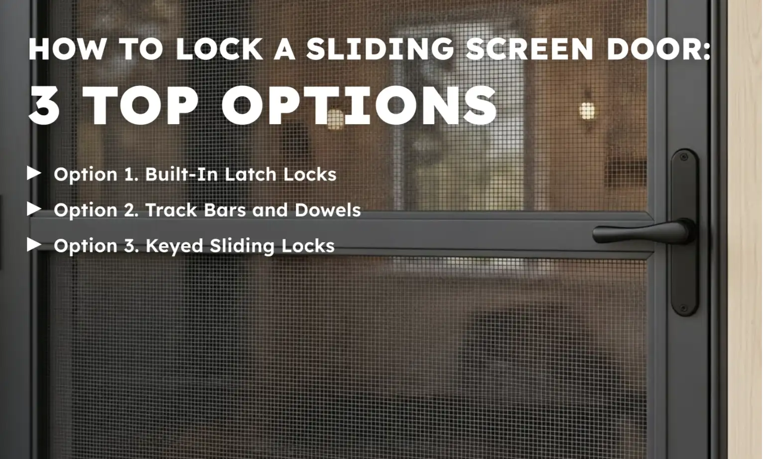How to Lock a Sliding Screen Door: 3 Top Options
