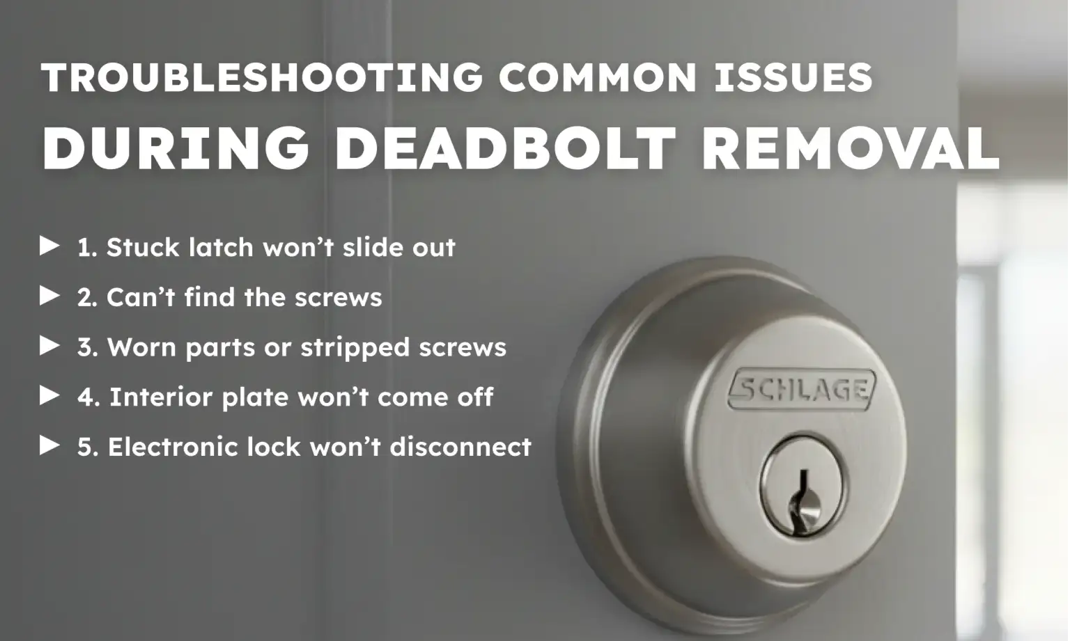 Troubleshooting Common Issues During Deadbolt Removal