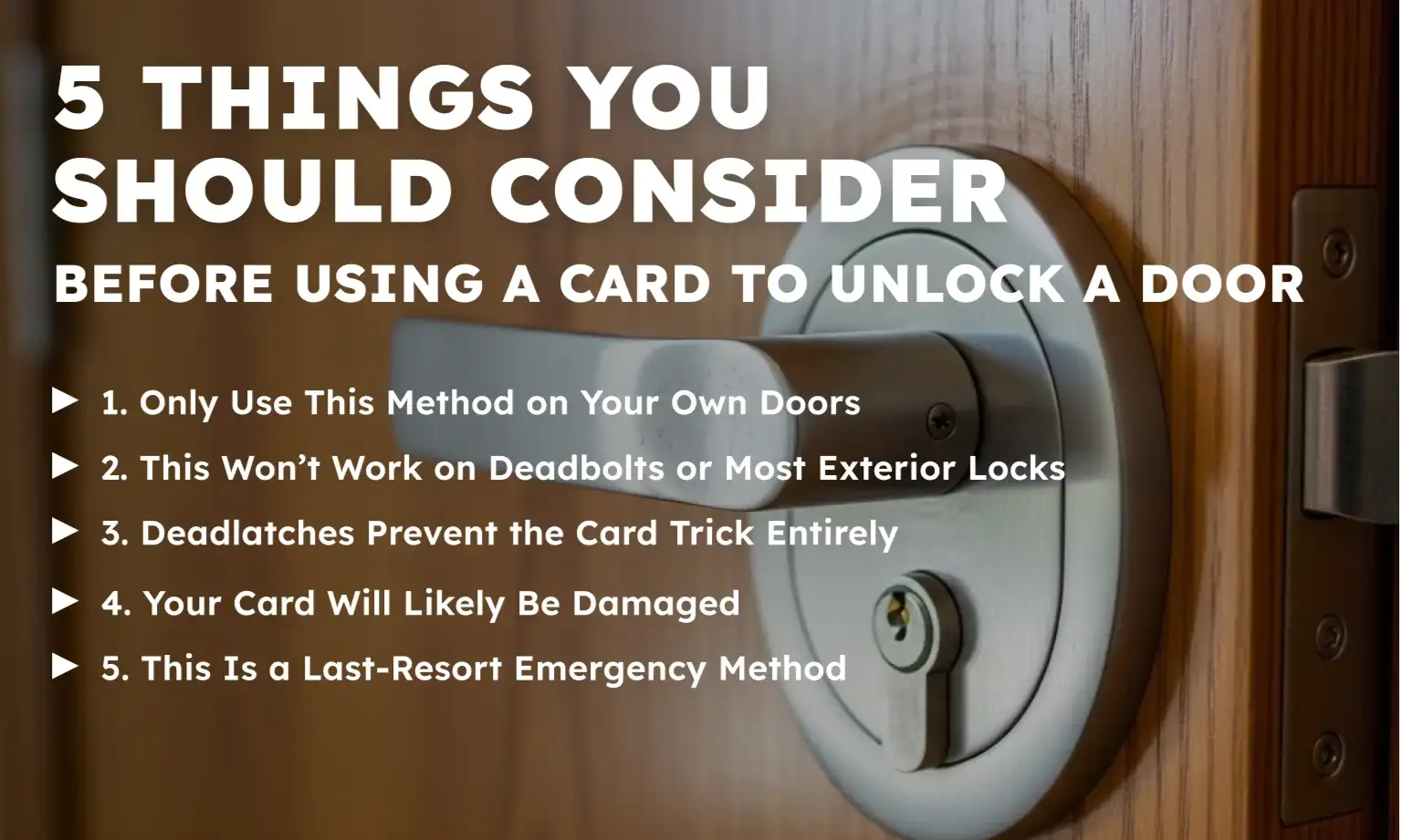 5 Things You Should Consider Before Using a Card to Unlock a Door