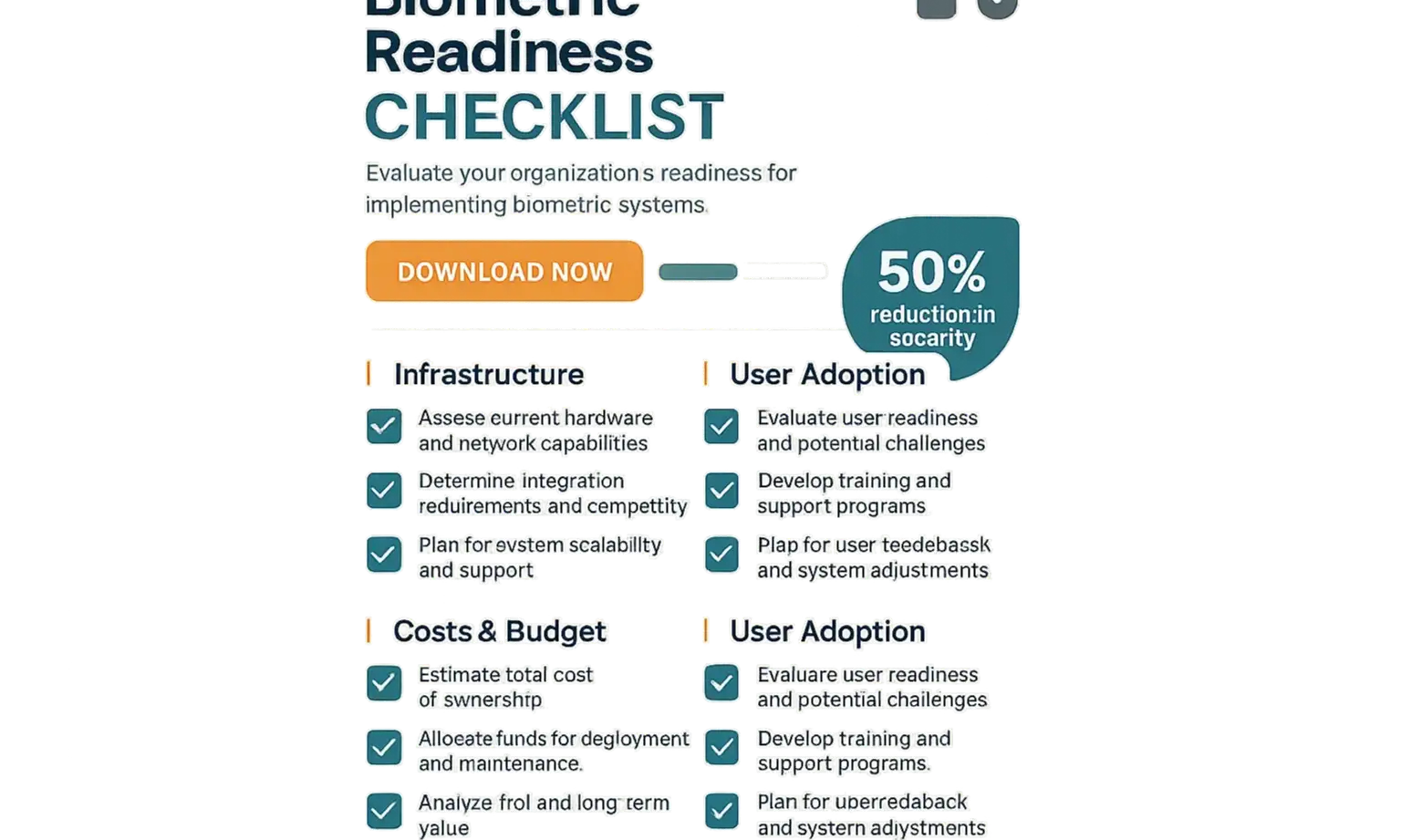 Use this checklist to confidently assess your current system and prepare for a successful biometric access control upgrade.