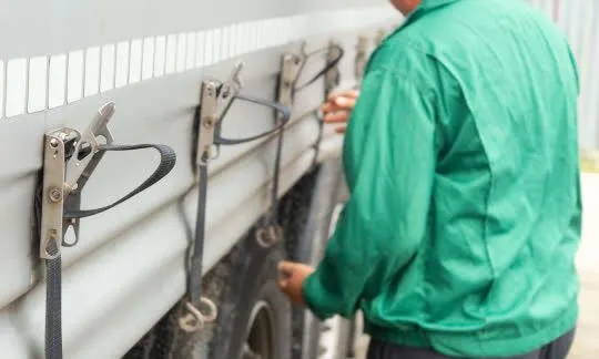 locksmith repairs a trailer