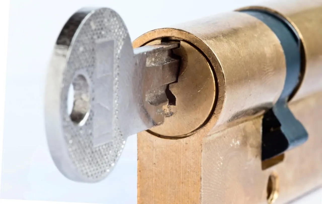 key in a lock cylinder