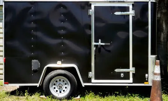 black closed trailer