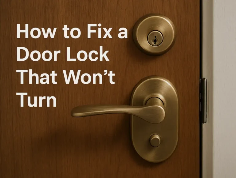 How to Fix a Door Lock That Won’t Turn: Step-by-Step Troubleshooting