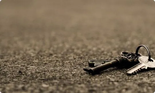 old keys on the ground