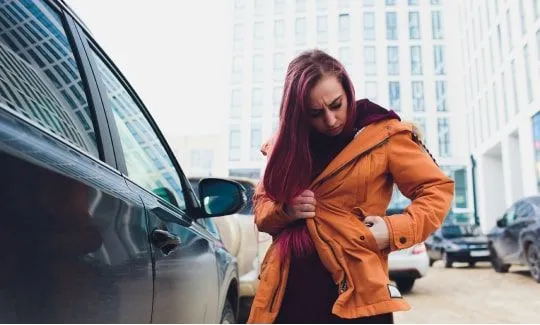 woman finding keys