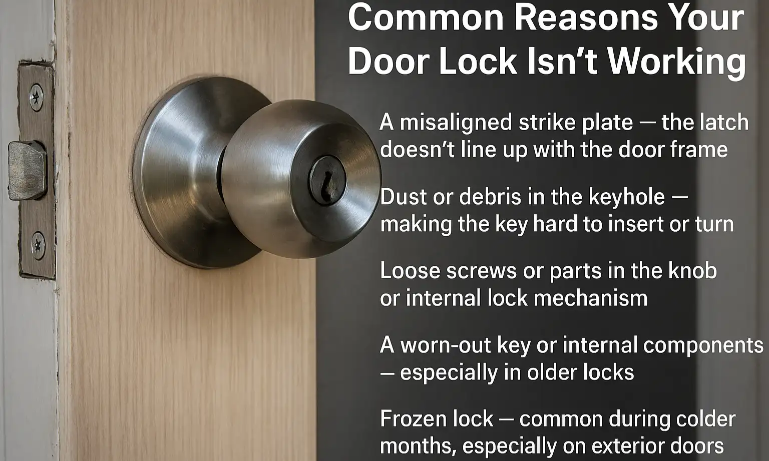 Common Reasons Your Door Lock Isn’t Working