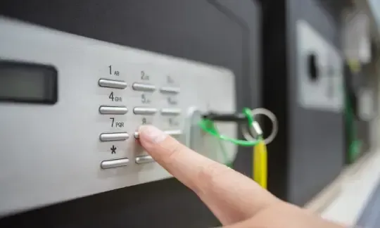 woman open a residential safe