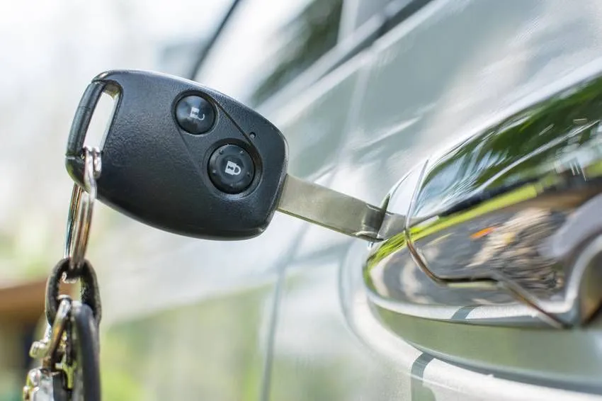 car key in stuck in car door