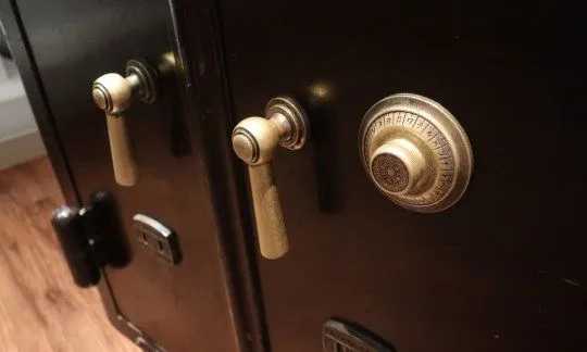 old safe with combination
