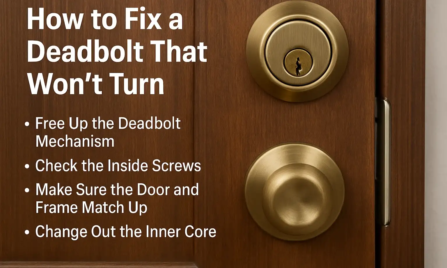 How to Fix a Deadbolt That Won’t Turn