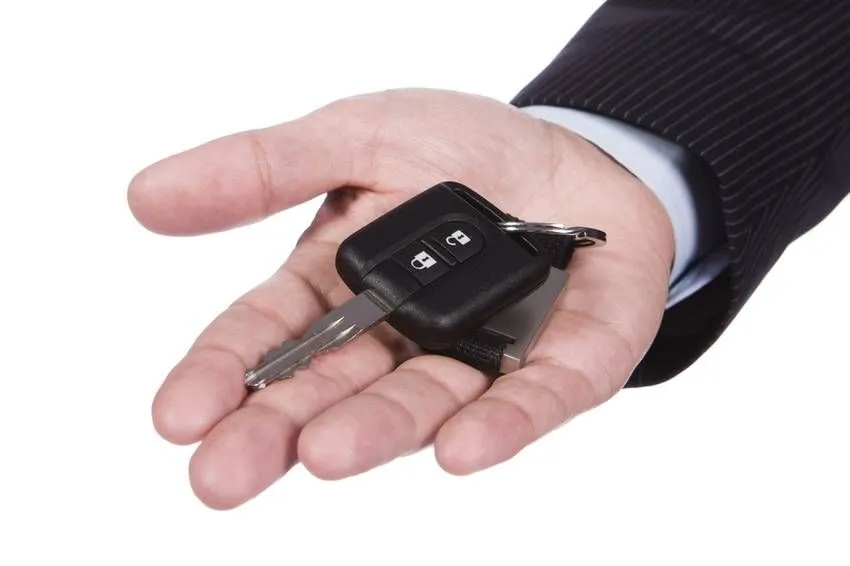 car keys laying on hand