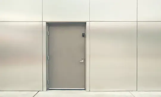 closed aluminium door