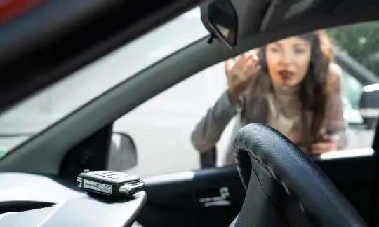 car key in a closed car