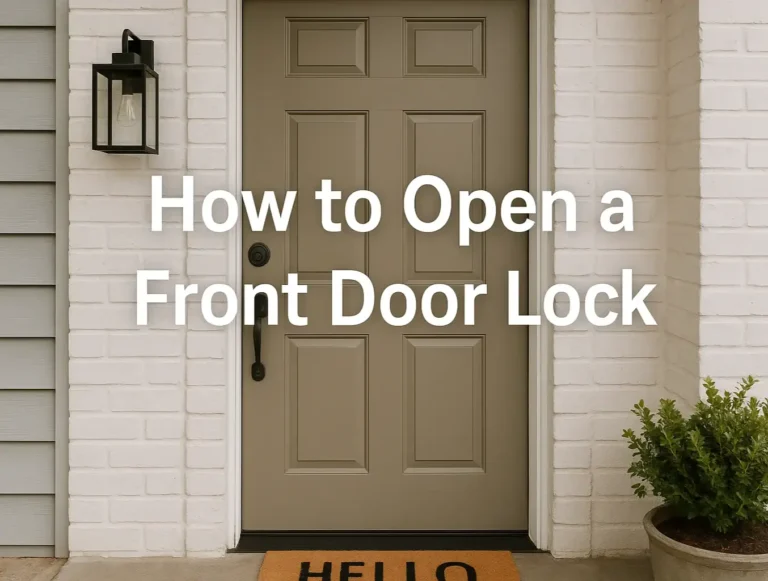 How to Open a Front Door Lock: Locksmiths’ Guide to Lockouts