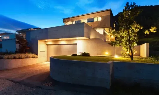 house with lights