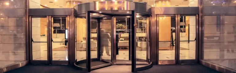 What is a revolving door used for