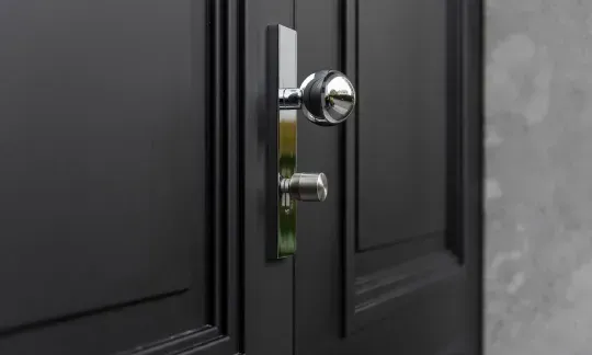 expensive lock on black door