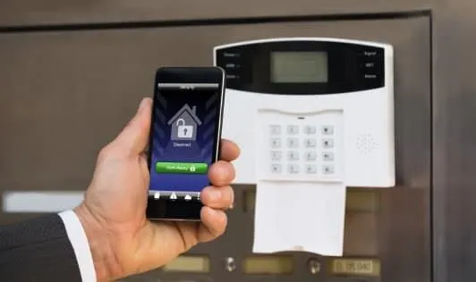 opened home with smartphone