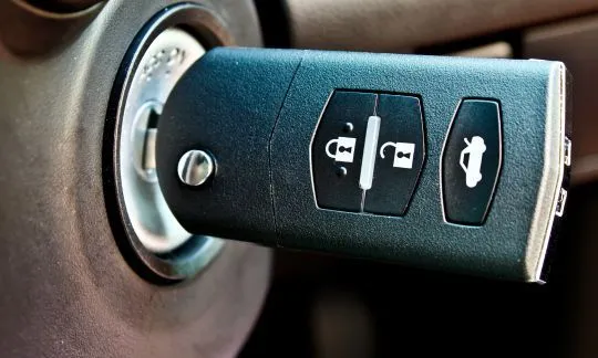 car key in ignition