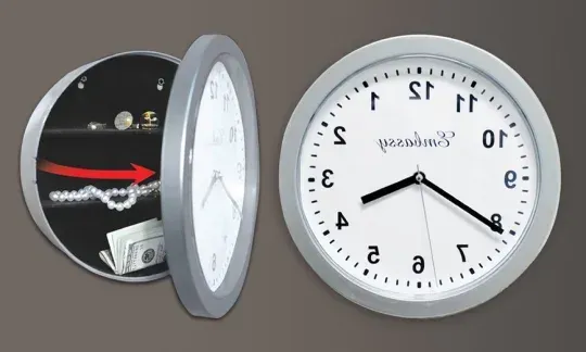 wall clock with hidden safe