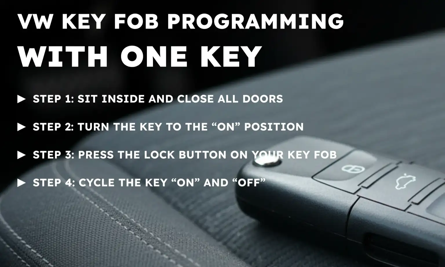 VW Key Fob Programming With One Key