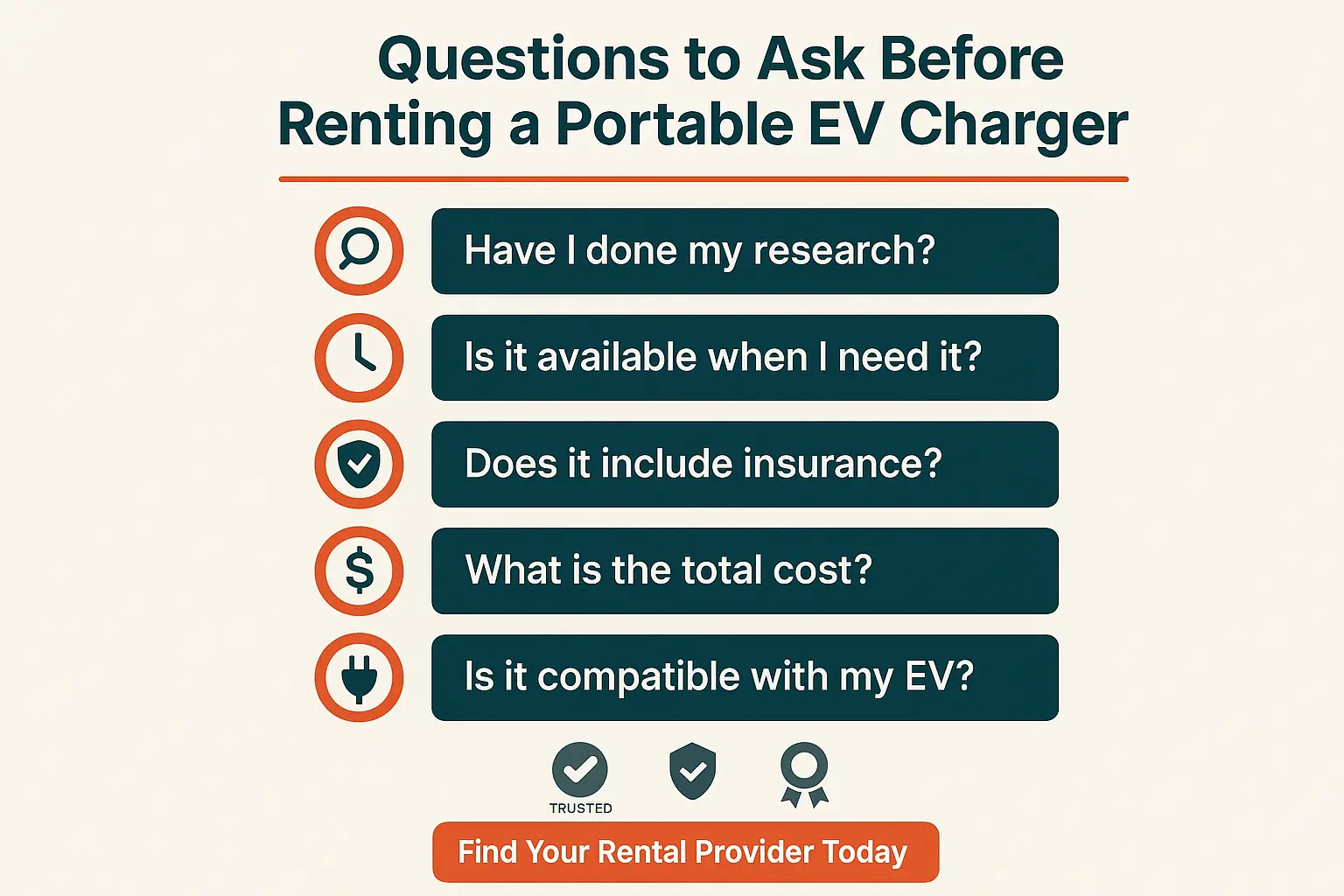 questions before renting a portable ev